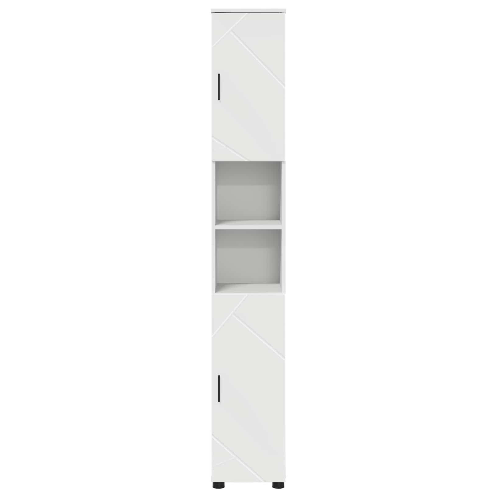Badkamer Kast Wit 30 x 35 x 192 cm Bewerkt hout & Metaal is nu te koop bij PeponiXL, paradijselijk wonen!