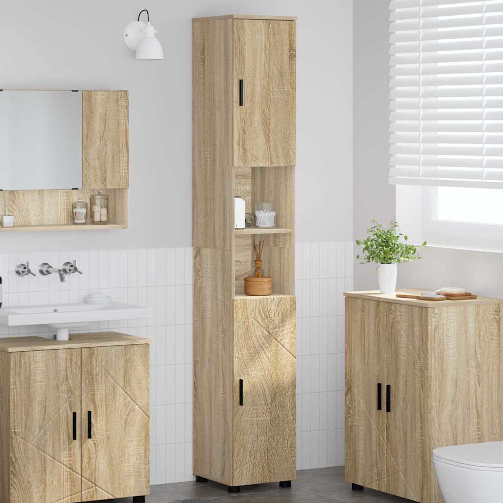 Badkamer Kast met opslag Sonoma Eiken 30 x 35 x 192 cm is nu te koop bij PeponiXL, paradijselijk wonen!
