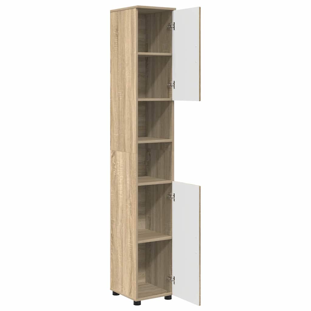 Badkamer Kast met opslag Sonoma Eiken 30 x 35 x 192 cm is nu te koop bij PeponiXL, paradijselijk wonen!