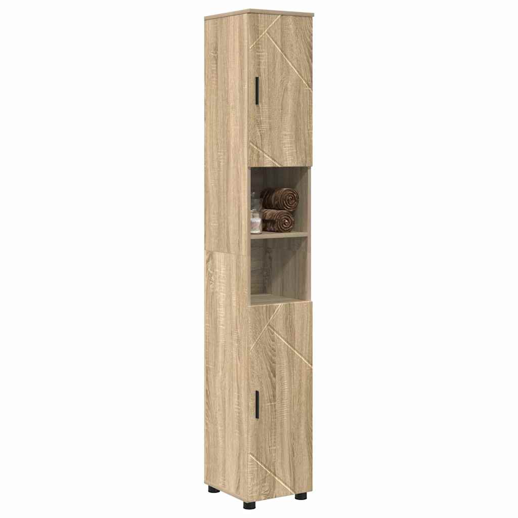 Badkamer Kast met opslag Sonoma Eiken 30 x 35 x 192 cm is nu te koop bij PeponiXL, paradijselijk wonen!