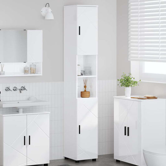 Badkamer Kast met opslag Hoogglans wit 30 x 35 x 192 cm is nu te koop bij PeponiXL, paradijselijk wonen!