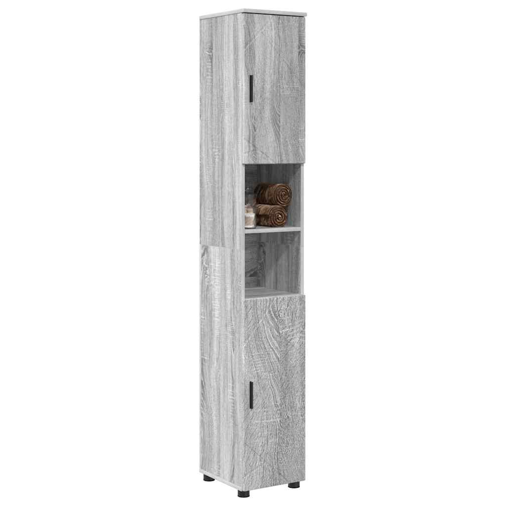 Badkamer Kast met opslag Grijs Sonoma 30 x 35 x 192 cm is nu te koop bij PeponiXL, paradijselijk wonen!