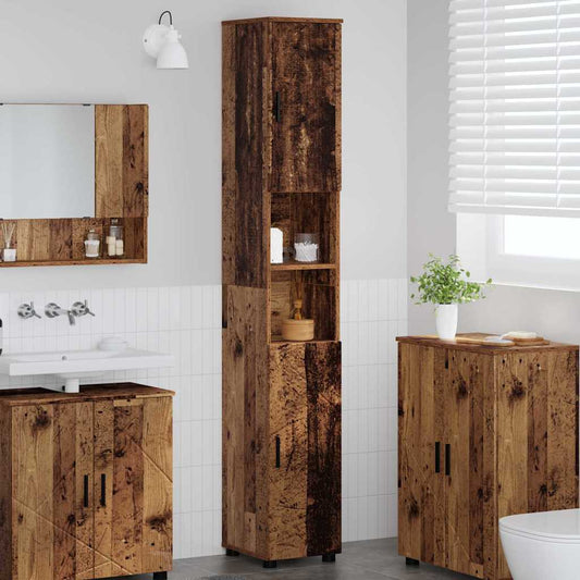 Badkamer Kast Oud Hout 30 x 35 x 192 cm Bewerkt hout & Metaal is nu te koop bij PeponiXL, paradijselijk wonen!