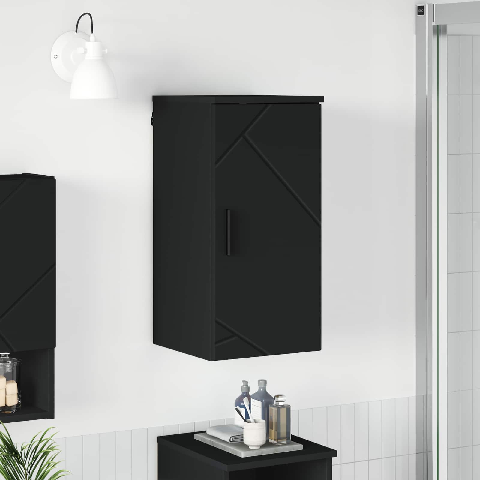 Badkamer Kast Zwart 30 x 31,5 x 61 cm Bewerkt hout & Metaal is nu te koop bij PeponiXL, paradijselijk wonen!