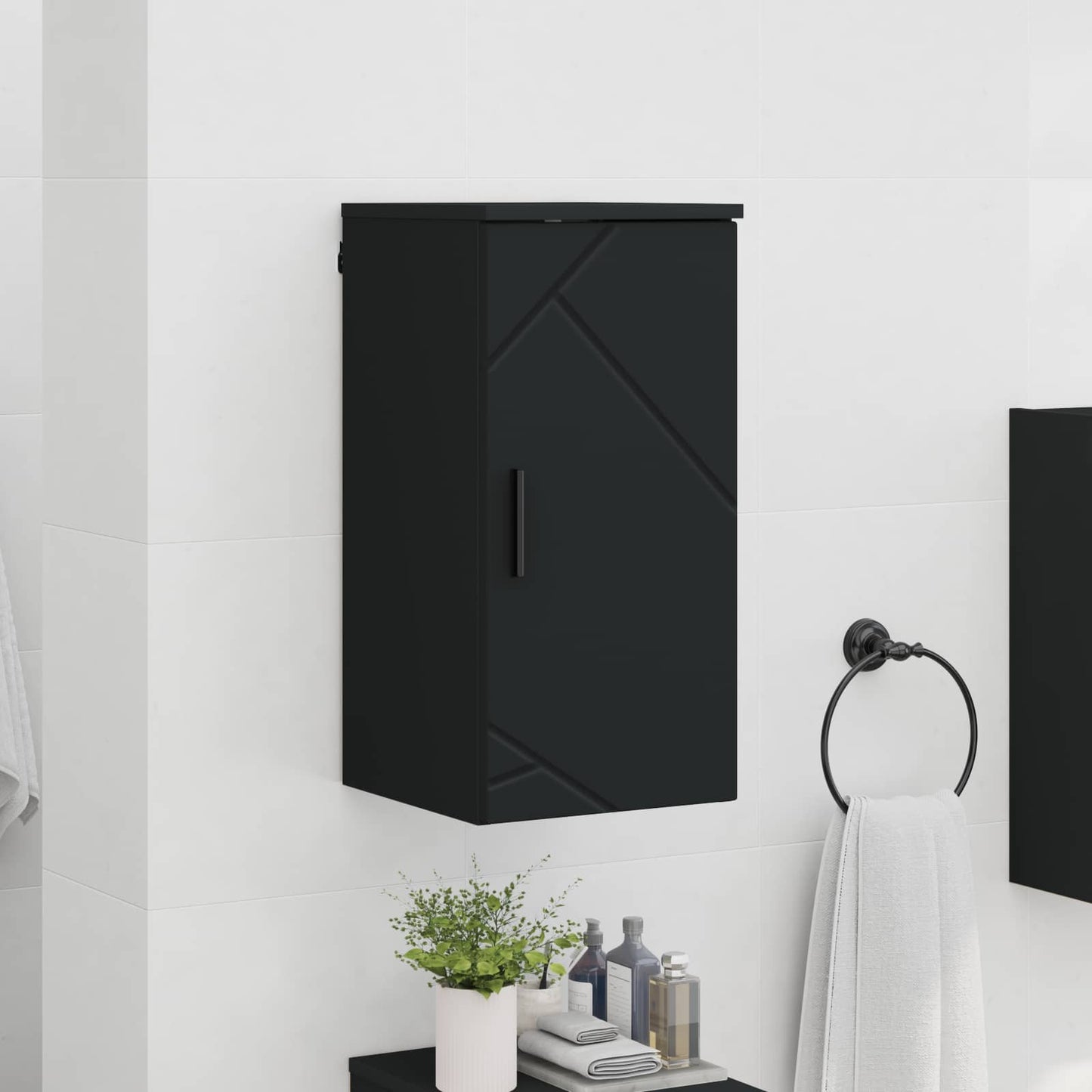 Badkamer Kast Zwart 30 x 31,5 x 61 cm Bewerkt hout & Metaal is nu te koop bij PeponiXL, paradijselijk wonen!