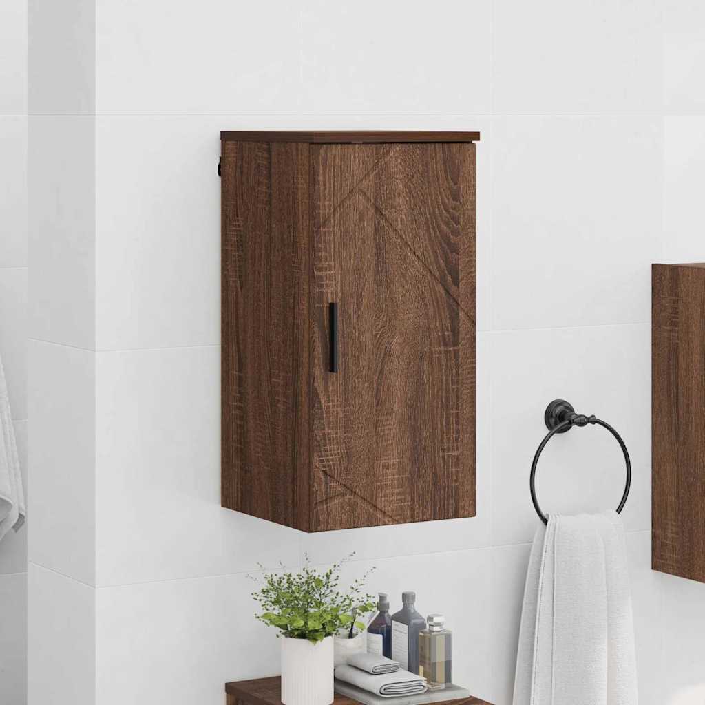 Badkamer Kast Wandgemonteerd Bruin Eiken 30 x 31,5 x 61 cm is nu te koop bij PeponiXL, paradijselijk wonen!