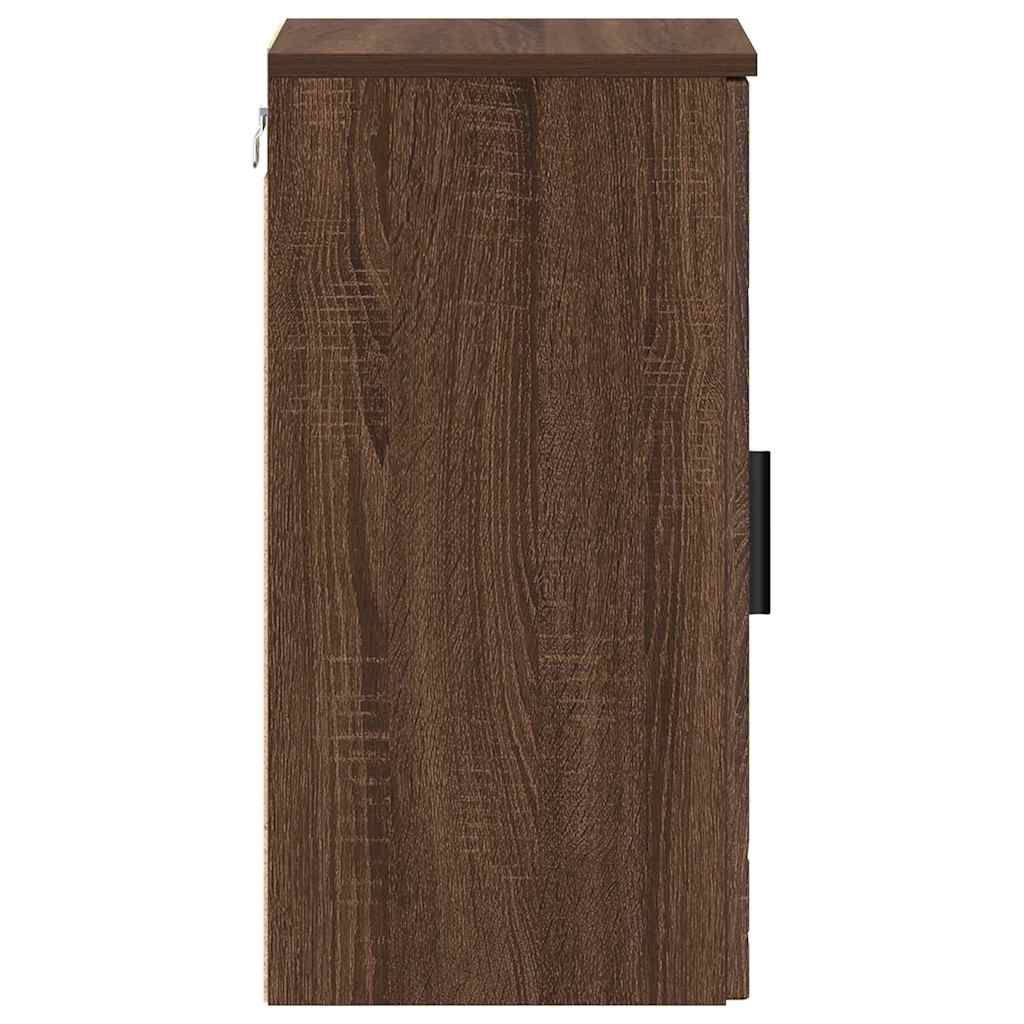 Badkamer Kast Wandgemonteerd Bruin Eiken 30 x 31,5 x 61 cm is nu te koop bij PeponiXL, paradijselijk wonen!