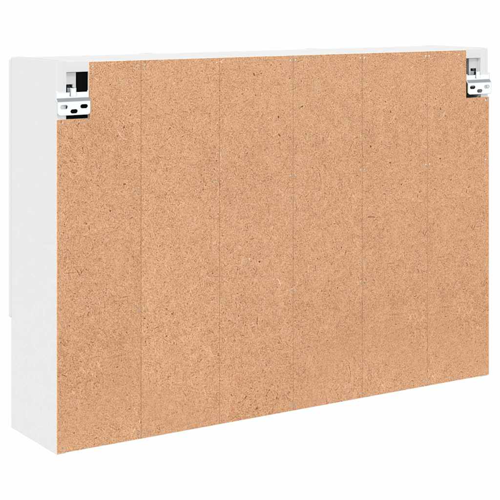 Spiegelkast Wandgemonteerd Wit 80 x 17 x 55 cm Bewerkt hout is nu te koop bij PeponiXL, paradijselijk wonen!