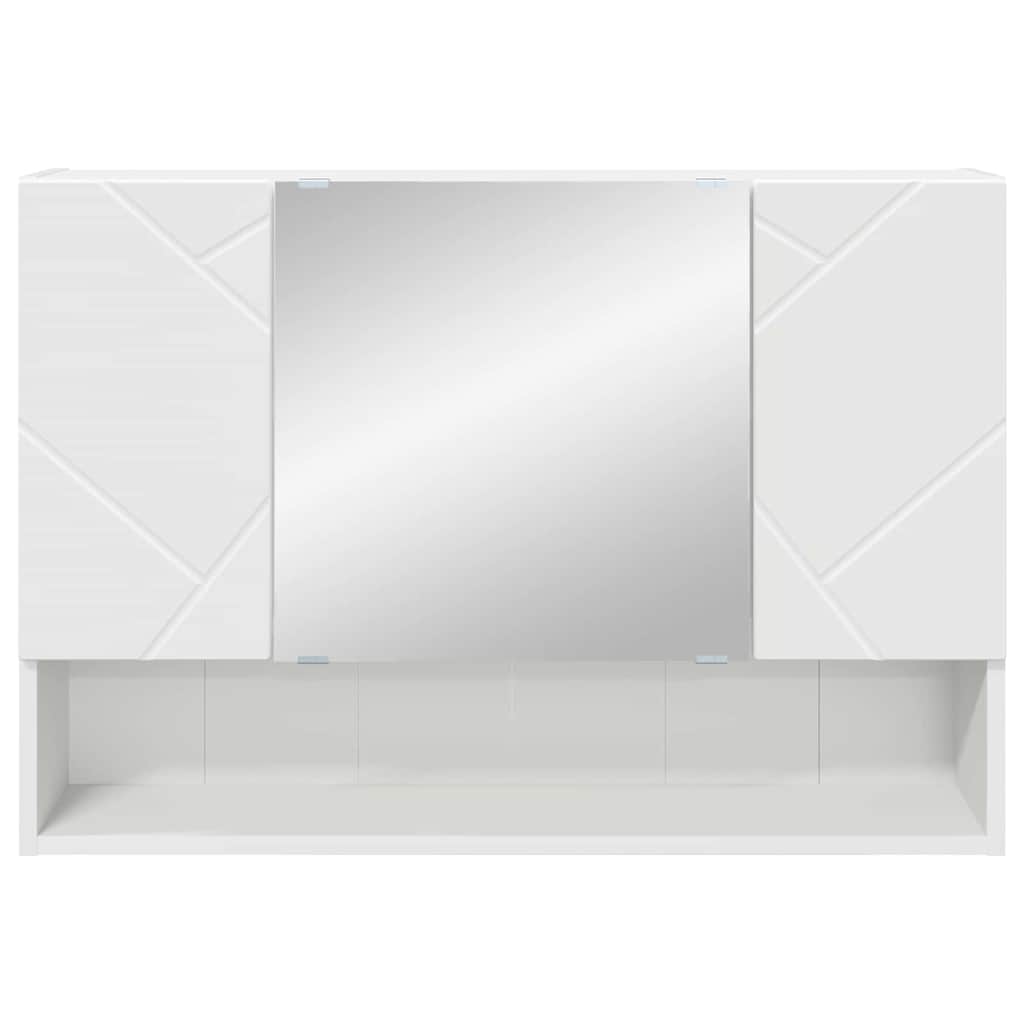 Spiegelkast Wandgemonteerd Wit 80 x 17 x 55 cm Bewerkt hout is nu te koop bij PeponiXL, paradijselijk wonen!