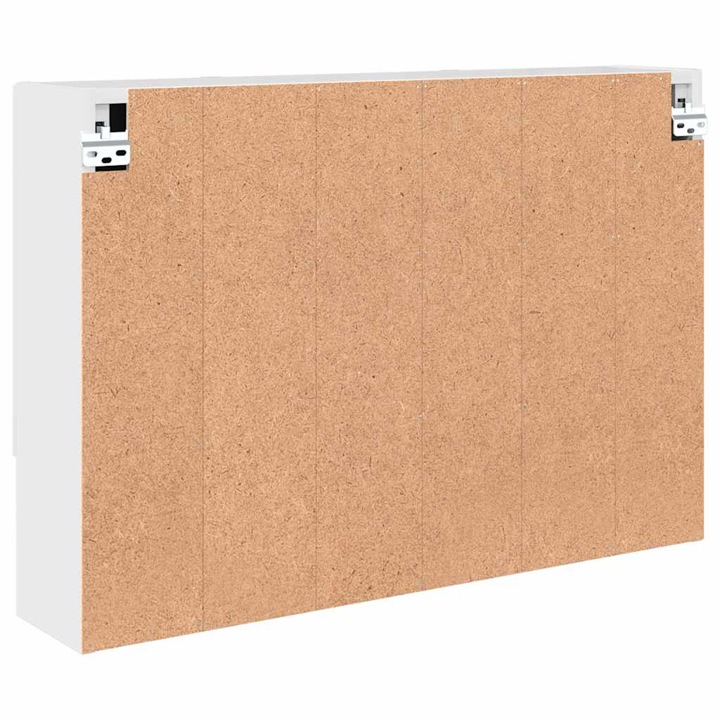 Spiegelkast Hoogglans wit 80 x 17 x 55 cm Bewerkt hout is nu te koop bij PeponiXL, paradijselijk wonen!
