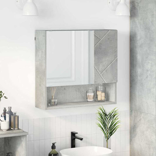 Spiegelkast met opslag Beton Grijs 59 x 17 x 55 cm Bewerkt hout is nu te koop bij PeponiXL, paradijselijk wonen!