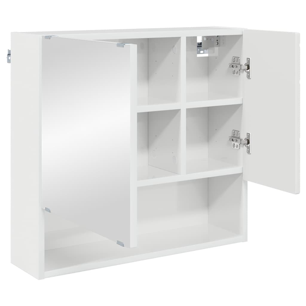 Spiegelkast Hoogglans wit 59 x 17 x 55 cm Bewerkt hout is nu te koop bij PeponiXL, paradijselijk wonen!