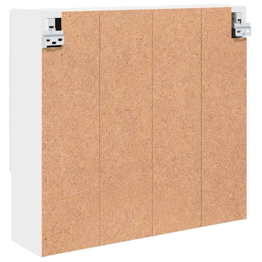 Spiegelkast Hoogglans wit 59 x 17 x 55 cm Bewerkt hout is nu te koop bij PeponiXL, paradijselijk wonen!
