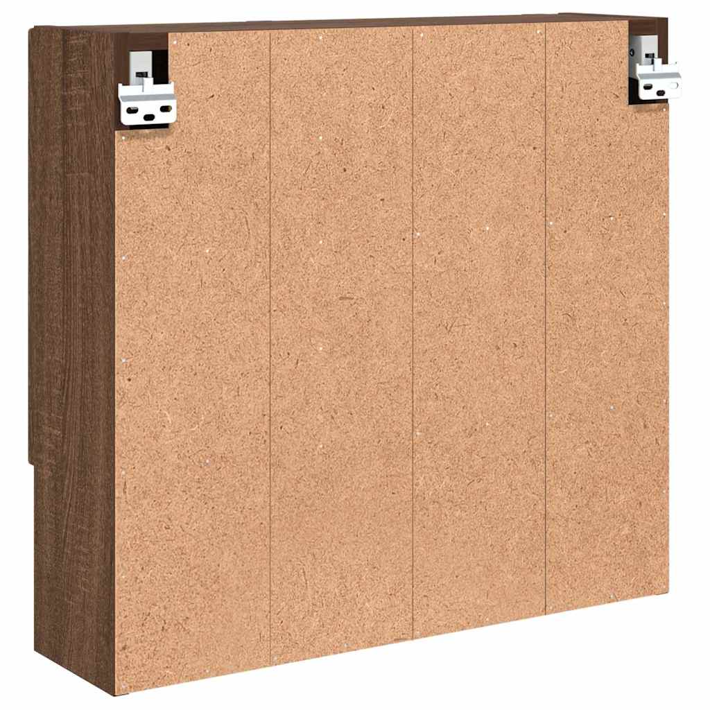 Spiegelkast met opslag Bruin Eiken 59 x 17 x 55 cm Bewerkt hout is nu te koop bij PeponiXL, paradijselijk wonen!