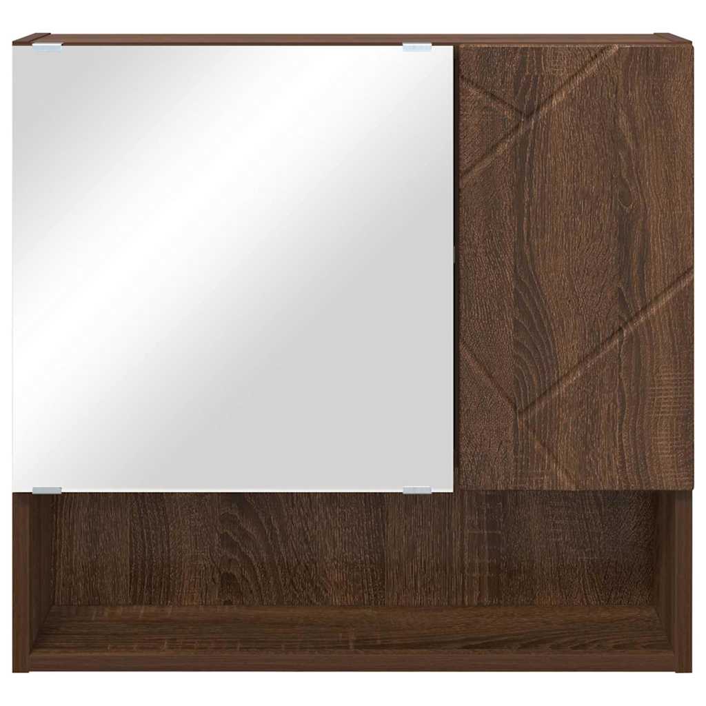 Spiegelkast met opslag Bruin Eiken 59 x 17 x 55 cm Bewerkt hout is nu te koop bij PeponiXL, paradijselijk wonen!