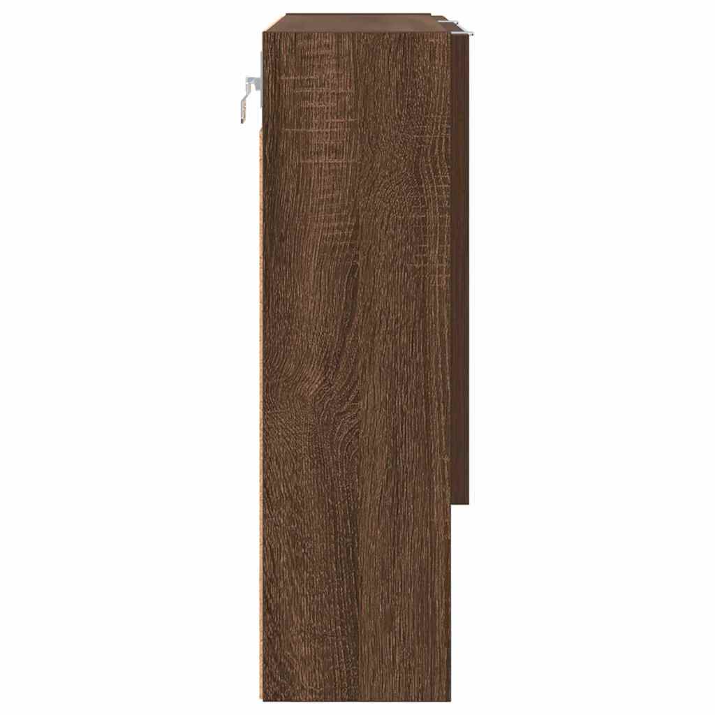 Spiegelkast met opslag Bruin Eiken 59 x 17 x 55 cm Bewerkt hout is nu te koop bij PeponiXL, paradijselijk wonen!