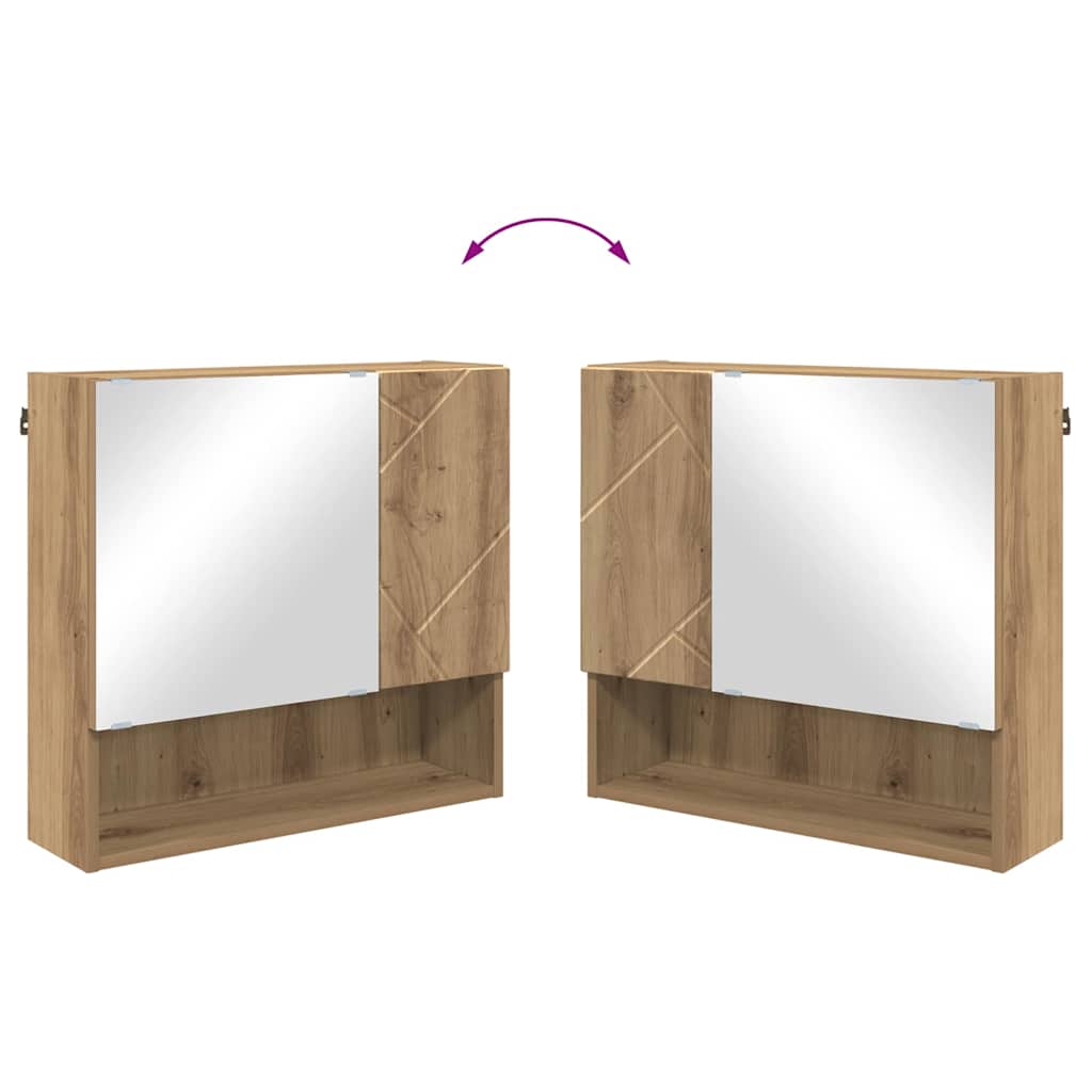 Spiegelkast Artisan Eiken 59 x 17 x 55 cm Bewerkt hout is nu te koop bij PeponiXL, paradijselijk wonen!