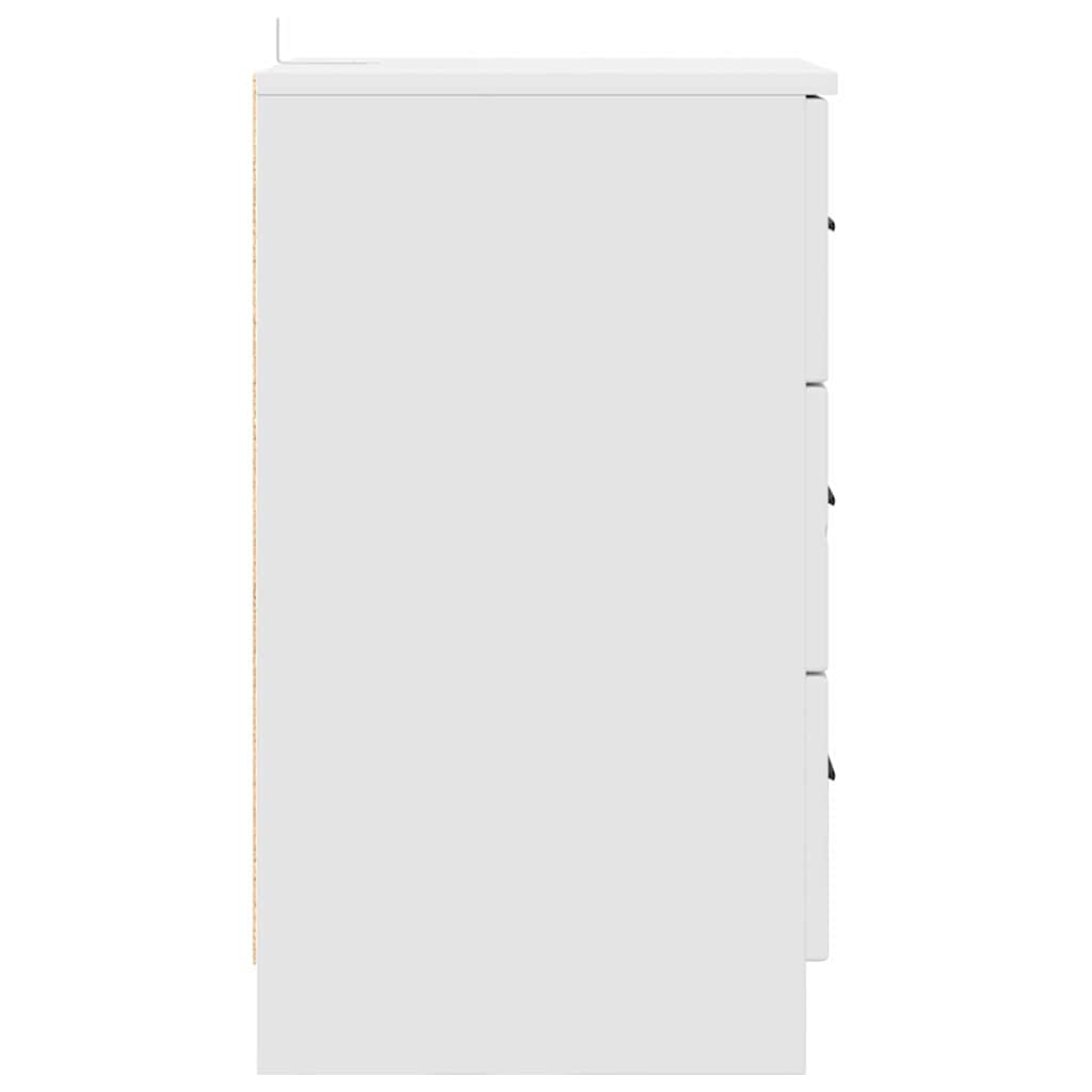 Nachtkastje met lade Wit 38 x 38 x 66 cm Bewerkt hout is nu te koop bij PeponiXL, paradijselijk wonen!