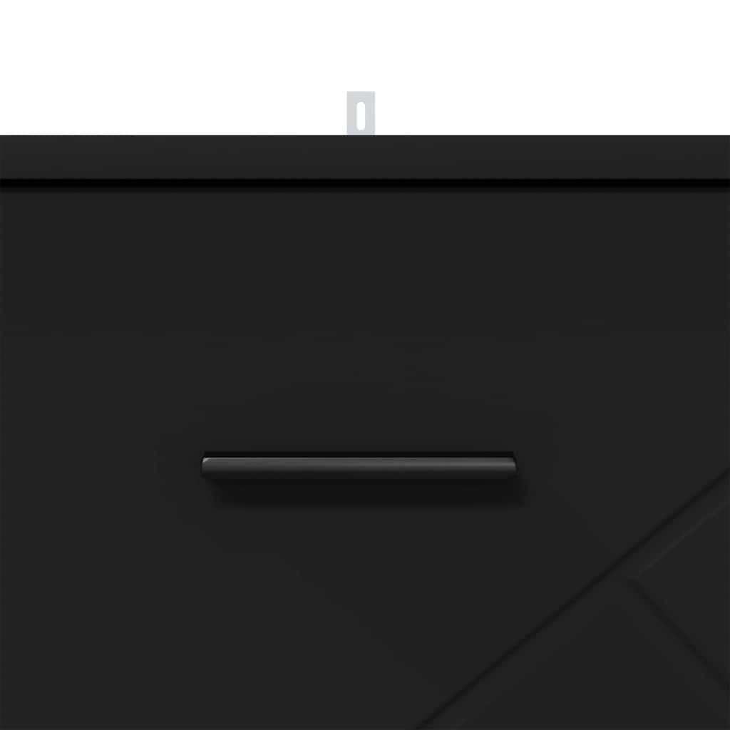 Nachtkastje met lade Zwart 38 x 38 x 66 cm Bewerkt hout is nu te koop bij PeponiXL, paradijselijk wonen!