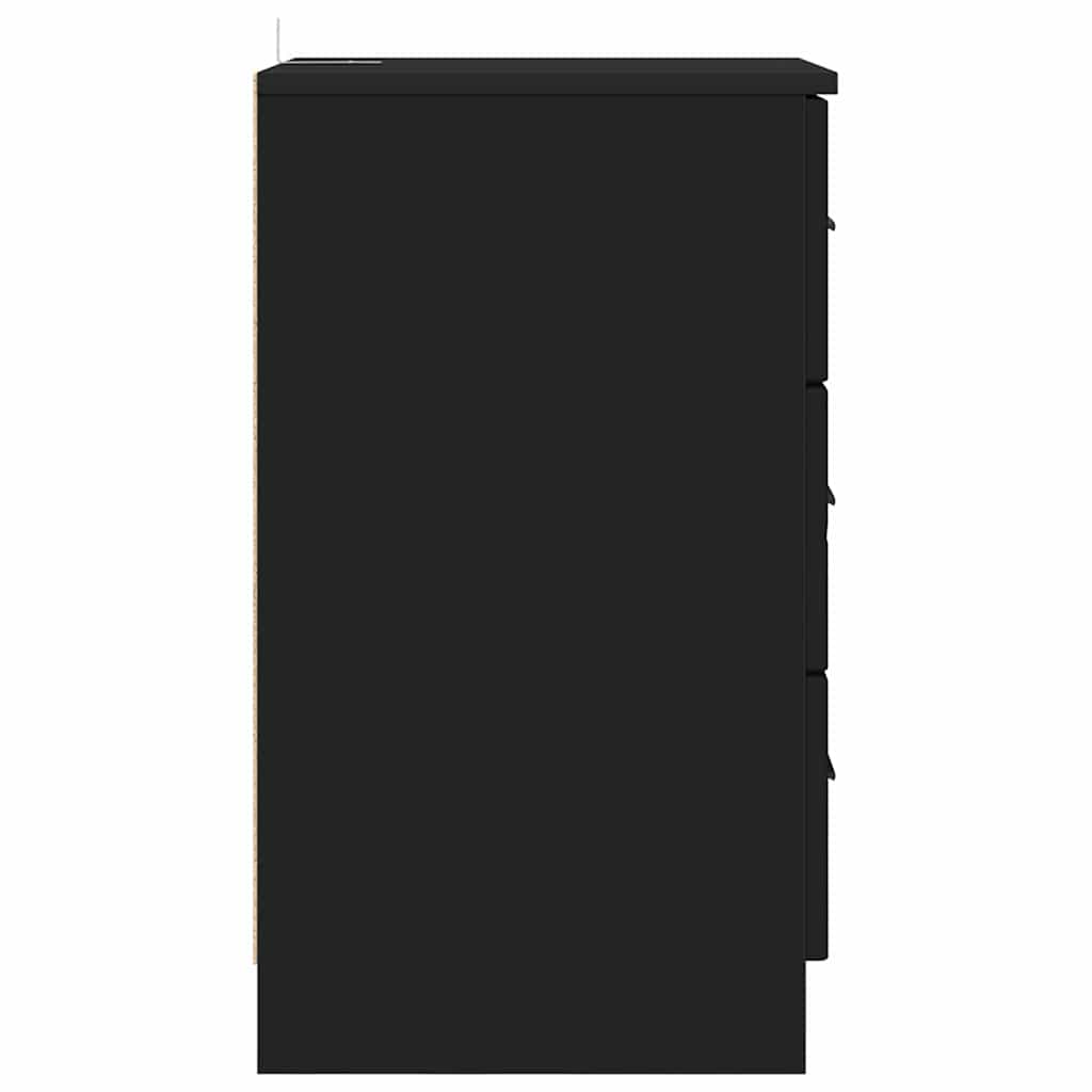 Nachtkastje met lade Zwart 38 x 38 x 66 cm Bewerkt hout is nu te koop bij PeponiXL, paradijselijk wonen!