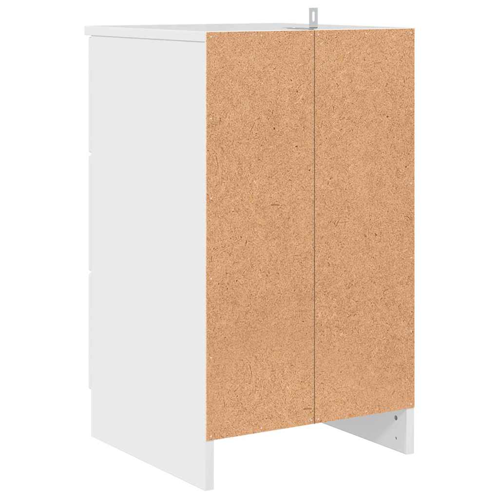 Nachtkastje met lade Hoogglans wit 38 x 38 x 66 cm Bewerkt hout is nu te koop bij PeponiXL, paradijselijk wonen!