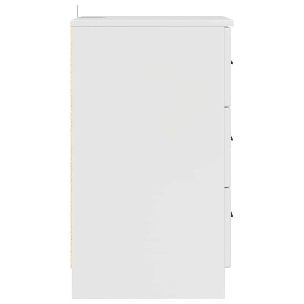 Nachtkastje met lade Hoogglans wit 38 x 38 x 66 cm Bewerkt hout is nu te koop bij PeponiXL, paradijselijk wonen!