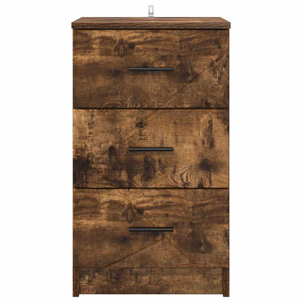 Nachtkastje met lade Gerookt eiken 38 x 38 x 66 cm Bewerkt hout is nu te koop bij PeponiXL, paradijselijk wonen!