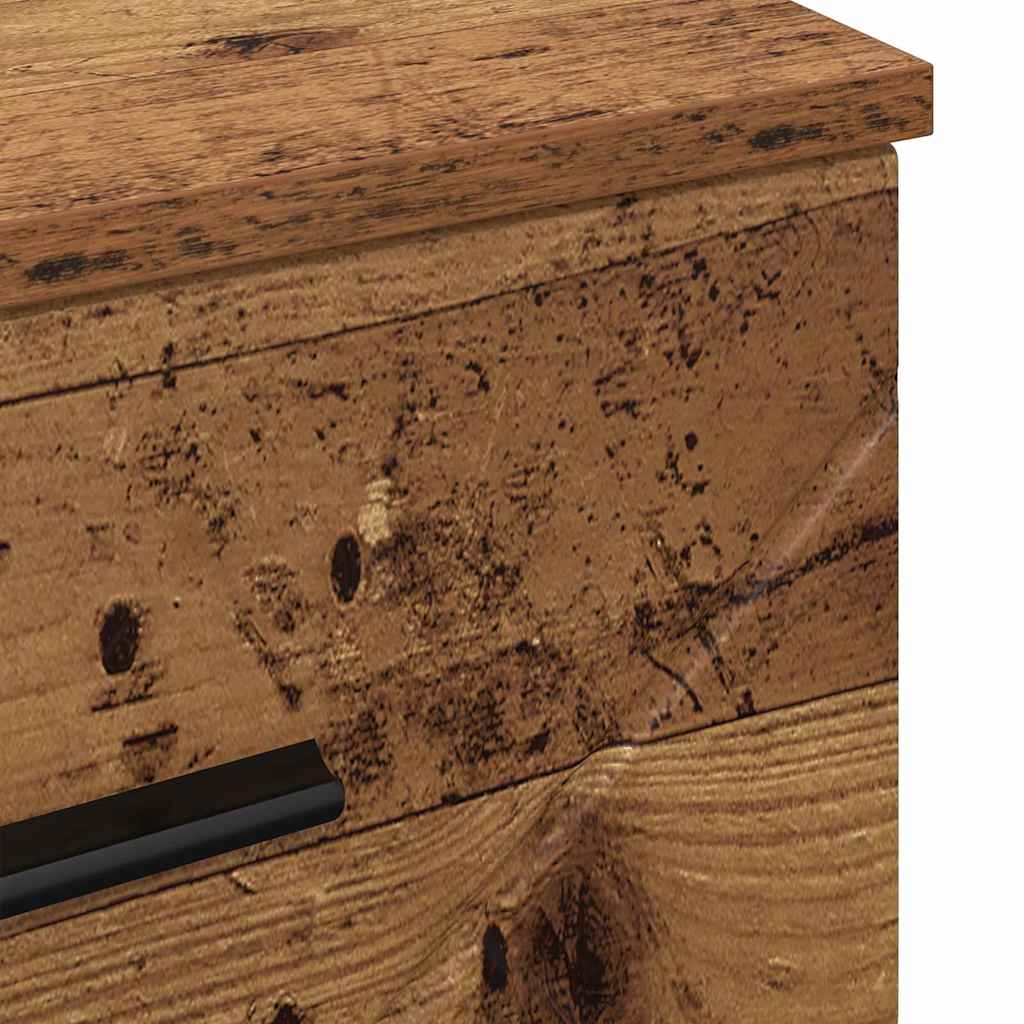 Nachtkastje met lade Oud hout 38 x 38 x 66 cm Bewerkt hout is nu te koop bij PeponiXL, paradijselijk wonen!