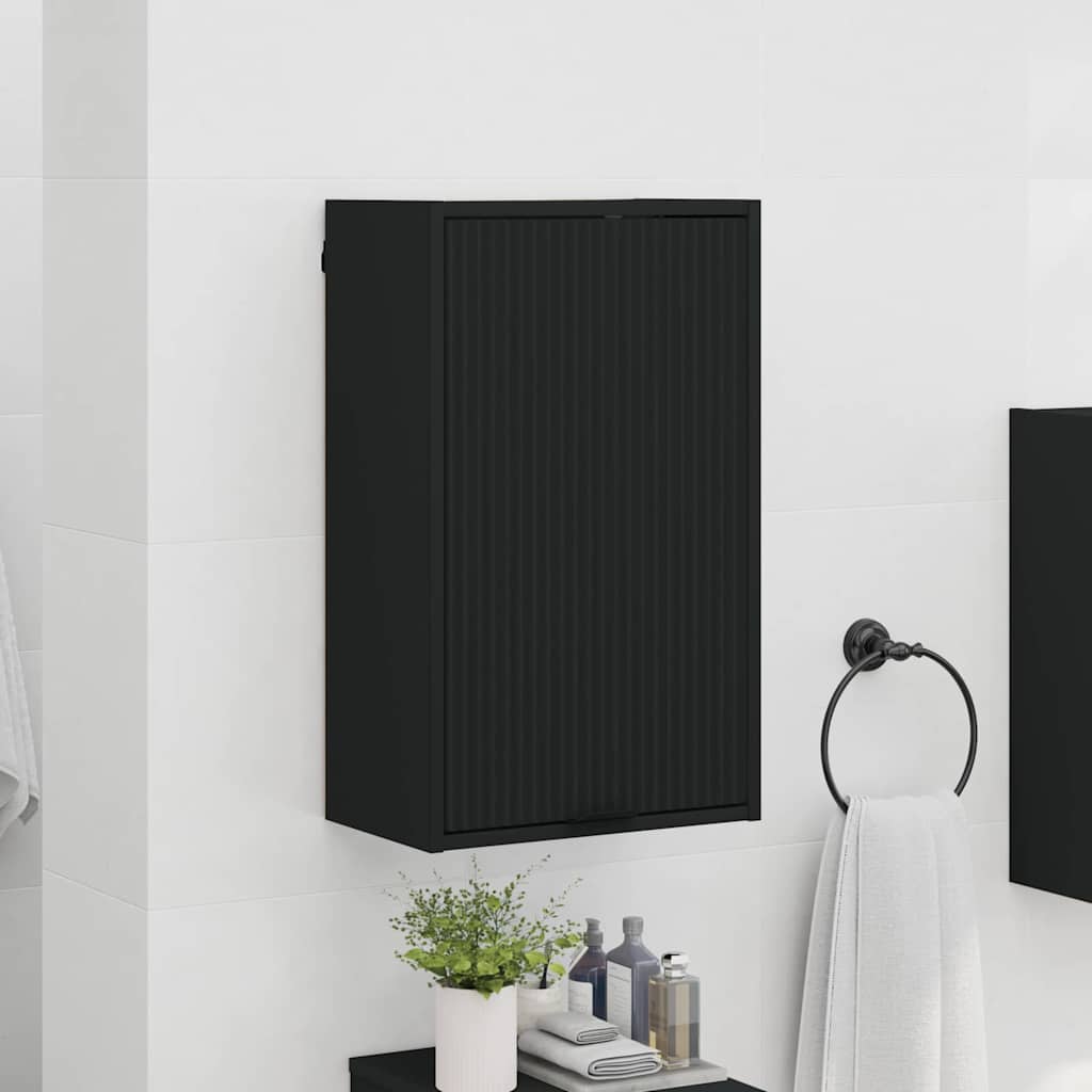 Badkamer Kast Zwart 39 x 23,5 x 65 cm Bewerkt hout & Metaal is nu te koop bij PeponiXL, paradijselijk wonen!