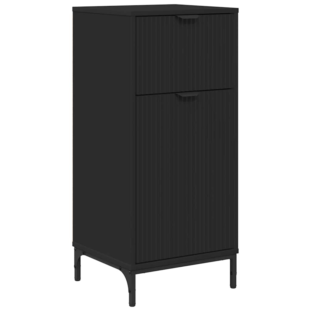 Badkamer Kast Zwart 39,5 x 36 x 88 cm Bewerkt hout & Metaal is nu te koop bij PeponiXL, paradijselijk wonen!