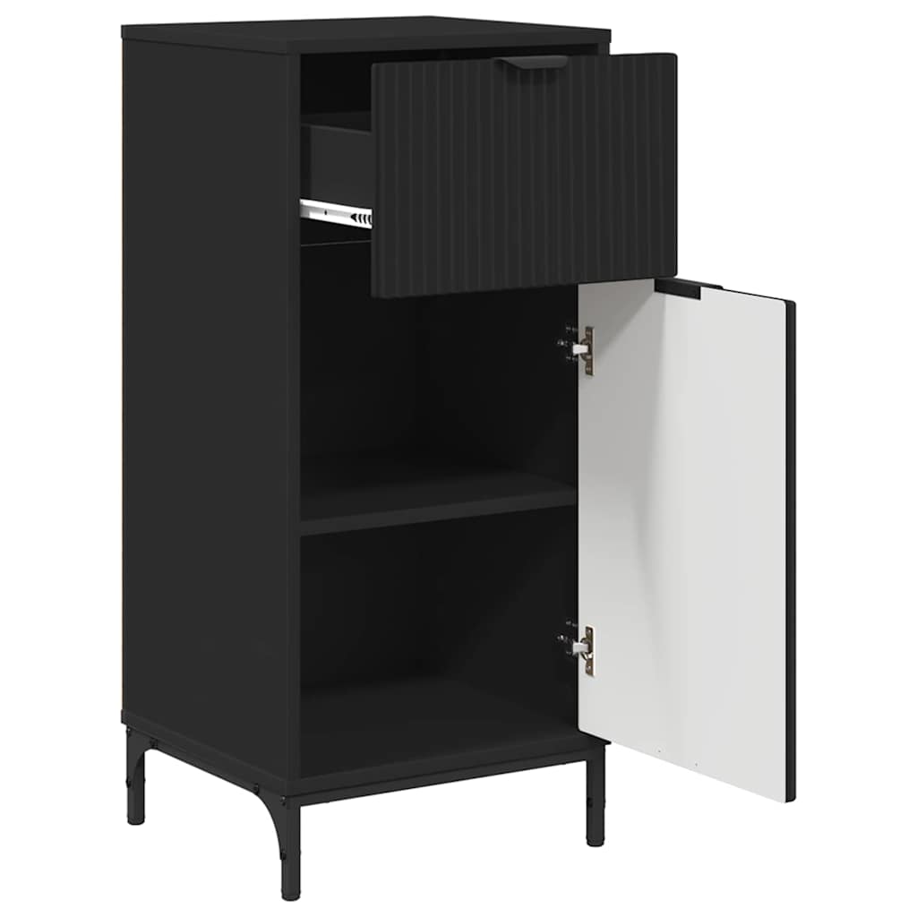 Badkamer Kast Zwart 39,5 x 36 x 88 cm Bewerkt hout & Metaal is nu te koop bij PeponiXL, paradijselijk wonen!