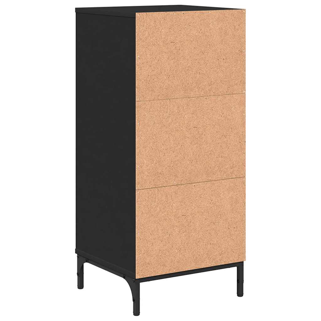 Badkamer Kast Zwart 39,5 x 36 x 88 cm Bewerkt hout & Metaal is nu te koop bij PeponiXL, paradijselijk wonen!