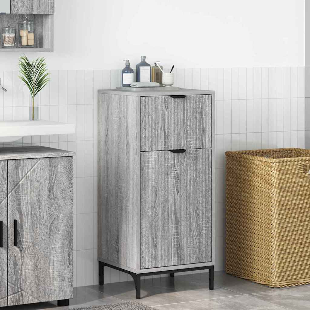 Badkamer Kast met lade Grijs Sonoma 39,5 x 36 x 88 cm is nu te koop bij PeponiXL, paradijselijk wonen!