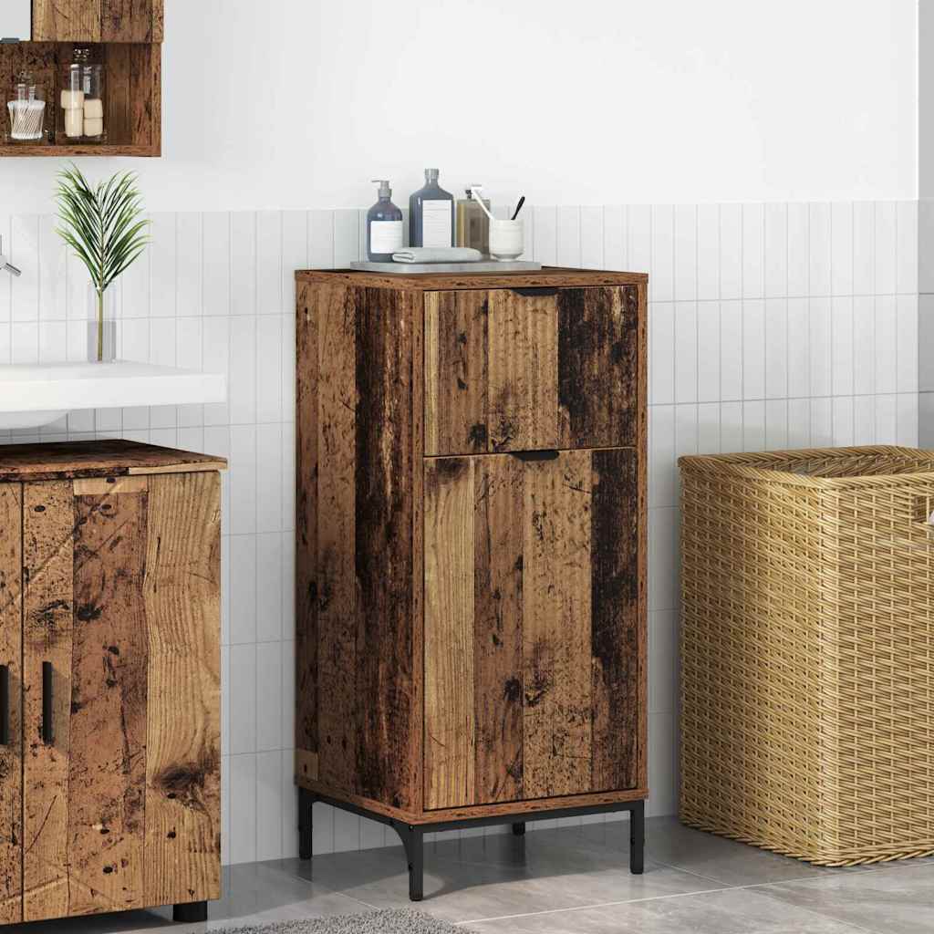 Badkamer Kast Oud Hout 39,5 x 36 x 88 cm Bewerkt hout & Metaal is nu te koop bij PeponiXL, paradijselijk wonen!