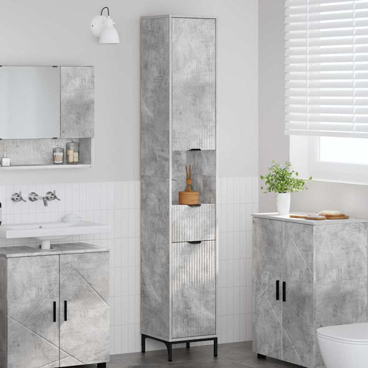 Badkamer Kast met lade Beton Grijs 31,5 x 33 x 190 cm is nu te koop bij PeponiXL, paradijselijk wonen!