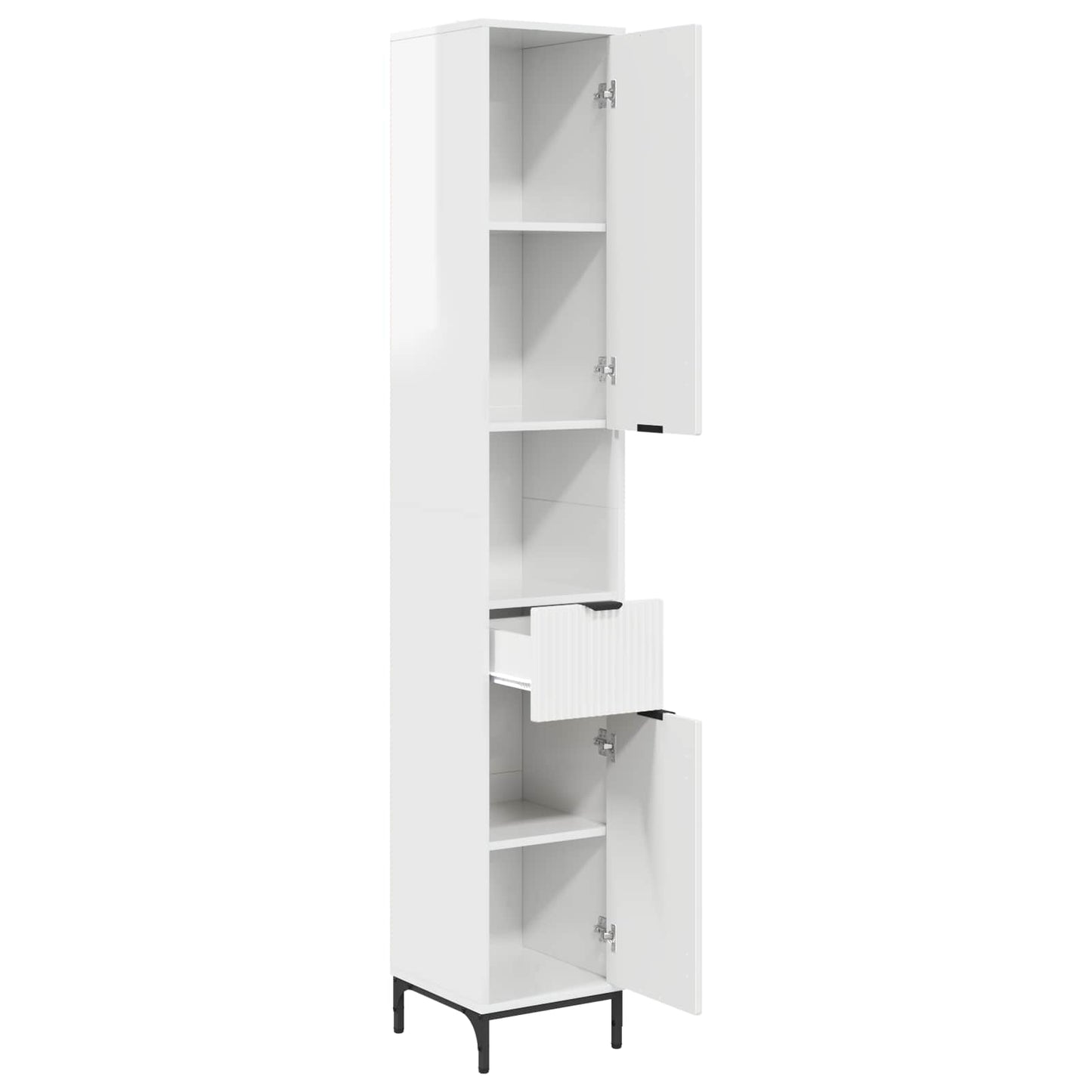 Badkamer Kast met lade Hoogglans wit 31,5 x 33 x 190 cm is nu te koop bij PeponiXL, paradijselijk wonen!
