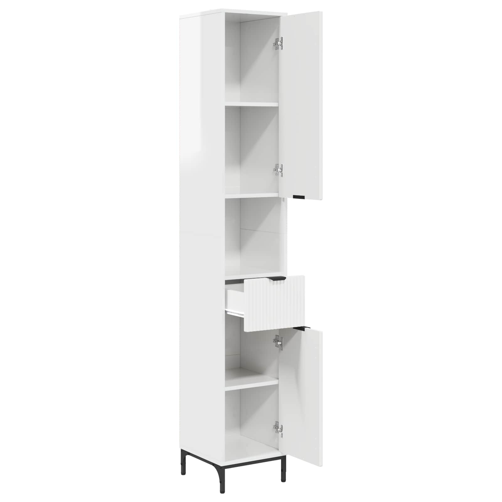 Badkamer Kast met lade Hoogglans wit 31,5 x 33 x 190 cm is nu te koop bij PeponiXL, paradijselijk wonen!