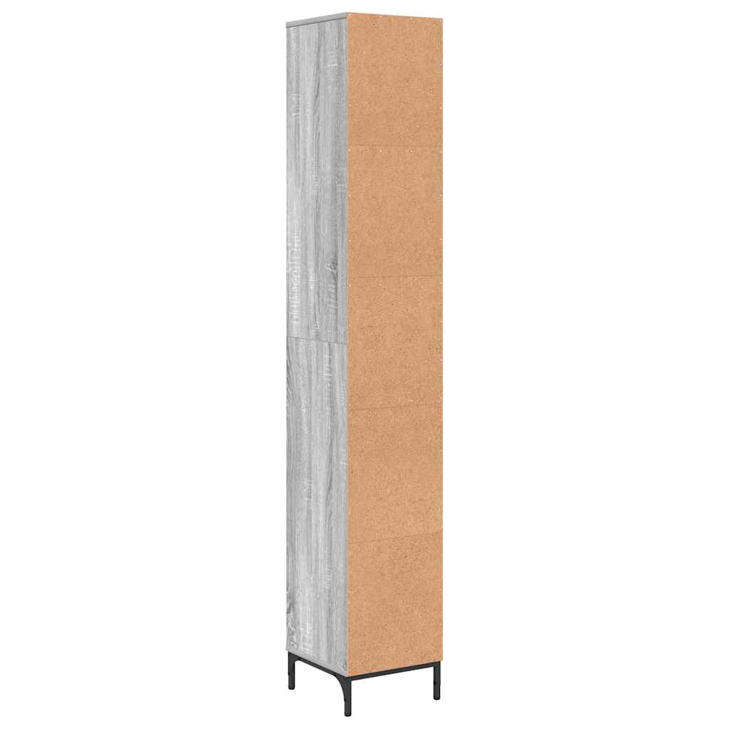 Badkamer Kast met lade Grijs Sonoma 31,5 x 33 x 190 cm is nu te koop bij PeponiXL, paradijselijk wonen!