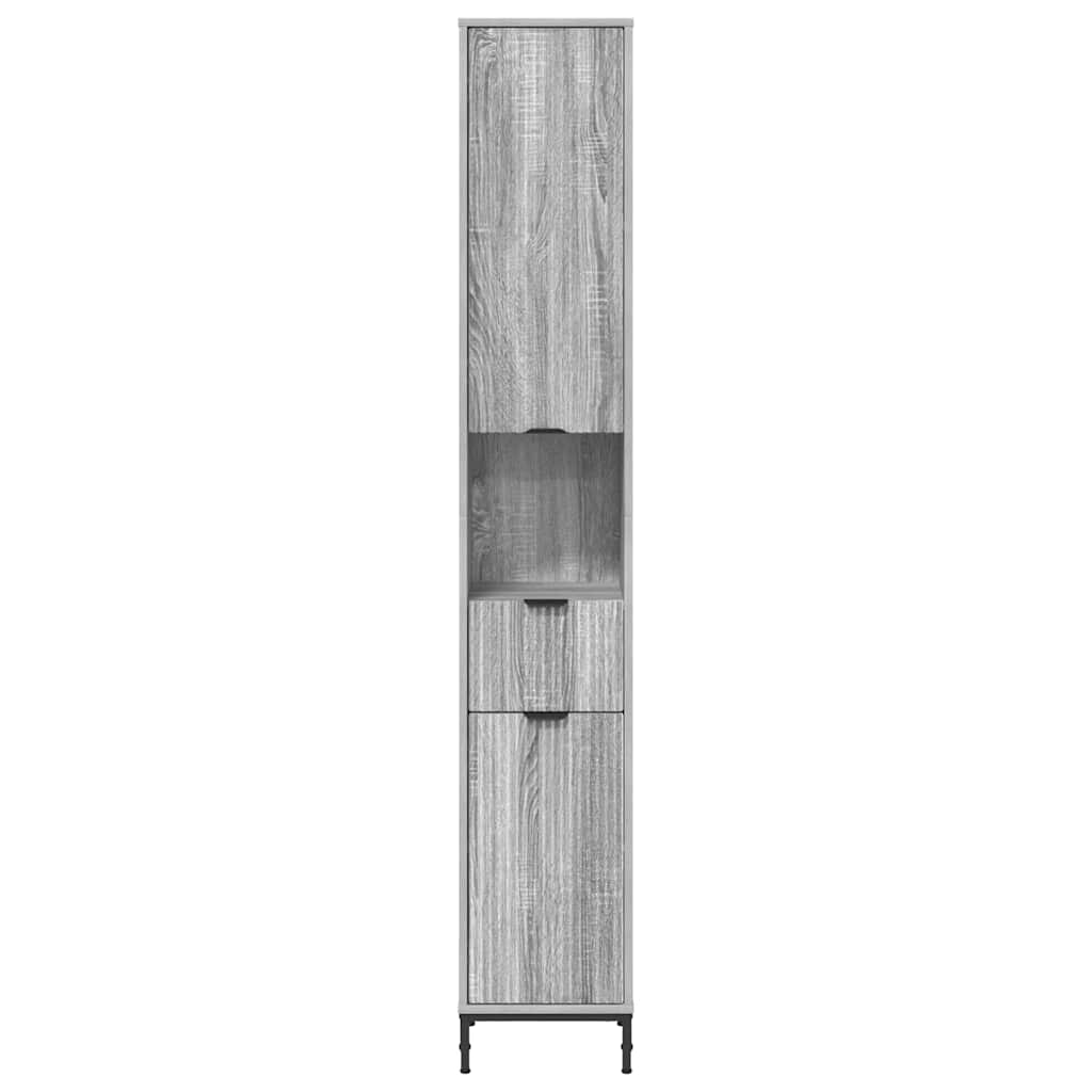 Badkamer Kast met lade Grijs Sonoma 31,5 x 33 x 190 cm is nu te koop bij PeponiXL, paradijselijk wonen!