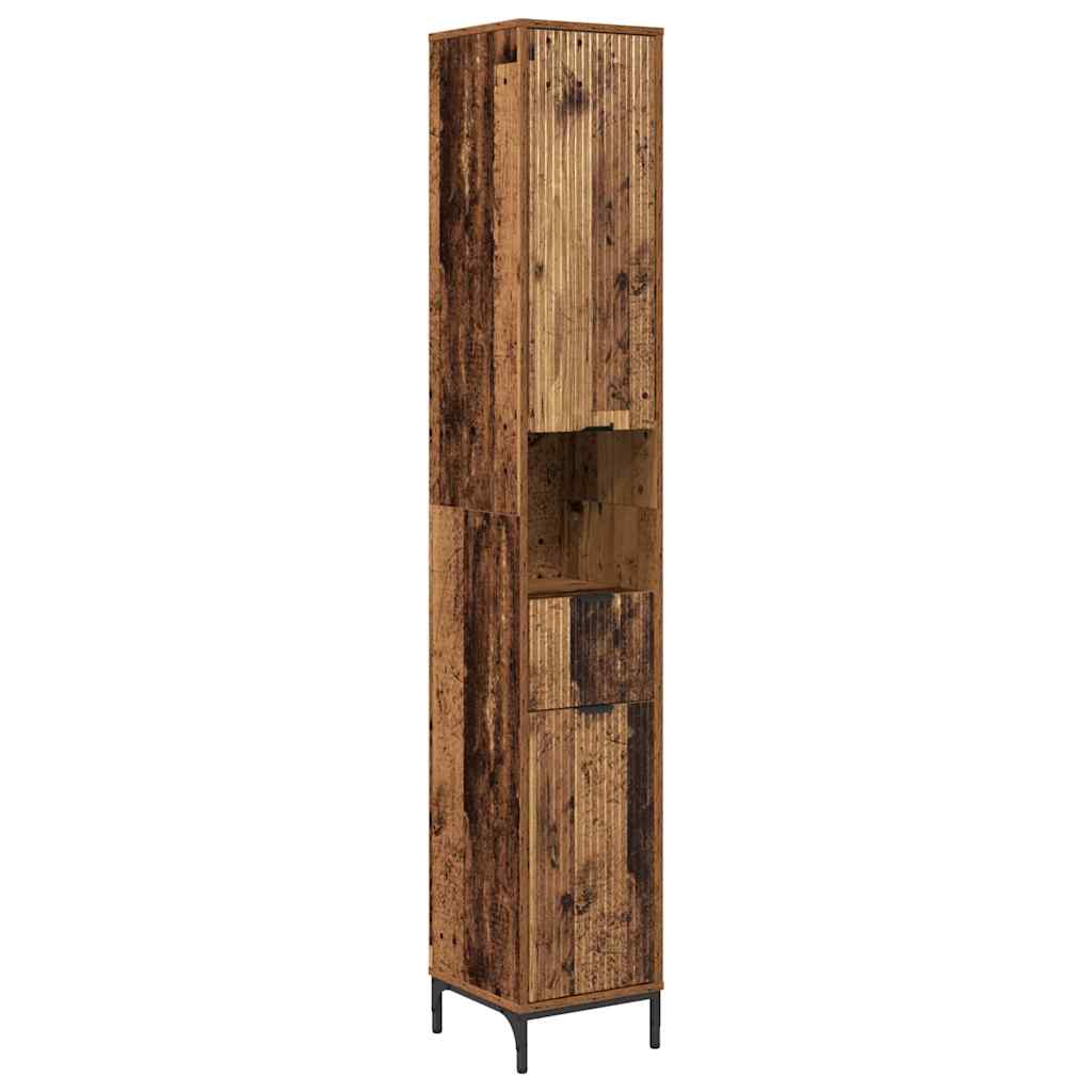 Badkamer Kast Oud Hout 31,5 x 33 x 190 cm Bewerkt hout & Metaal is nu te koop bij PeponiXL, paradijselijk wonen!
