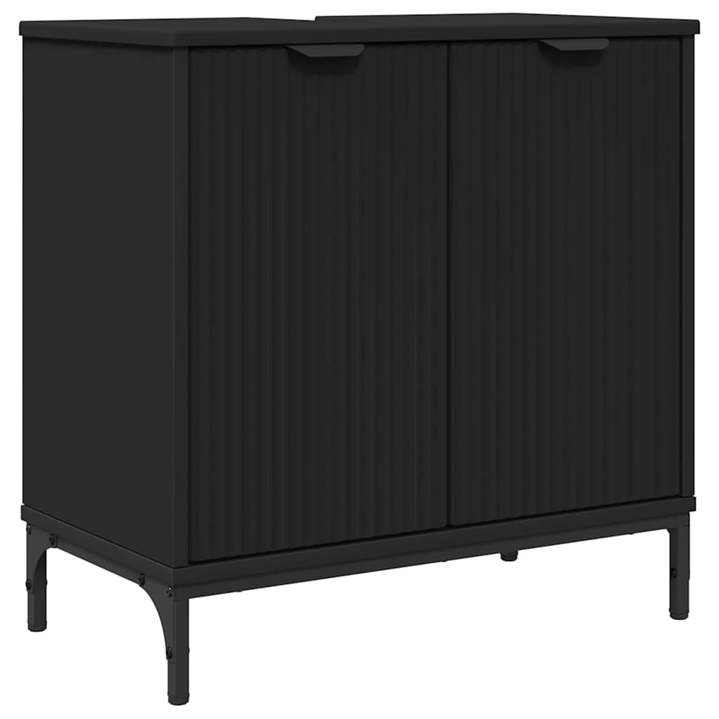 Badkamertenk te kast Zwart 60,5 x 33,5 x 61 cm Bewerkt hout is nu te koop bij PeponiXL, paradijselijk wonen!