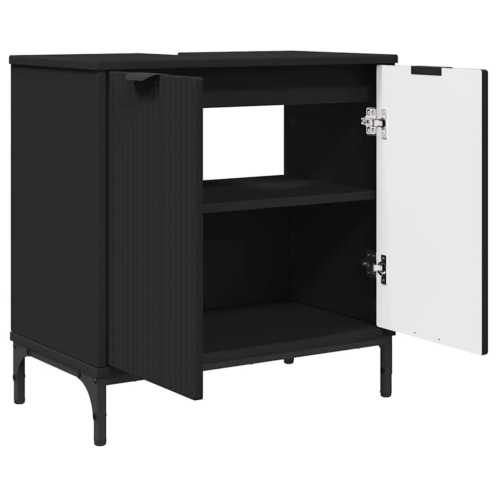 Badkamertenk te kast Zwart 60,5 x 33,5 x 61 cm Bewerkt hout is nu te koop bij PeponiXL, paradijselijk wonen!