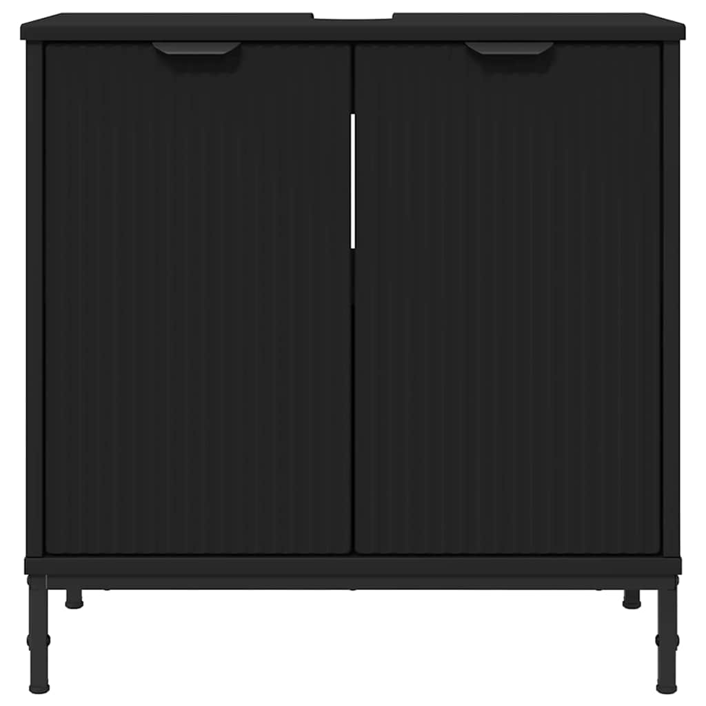 Badkamertenk te kast Zwart 60,5 x 33,5 x 61 cm Bewerkt hout is nu te koop bij PeponiXL, paradijselijk wonen!