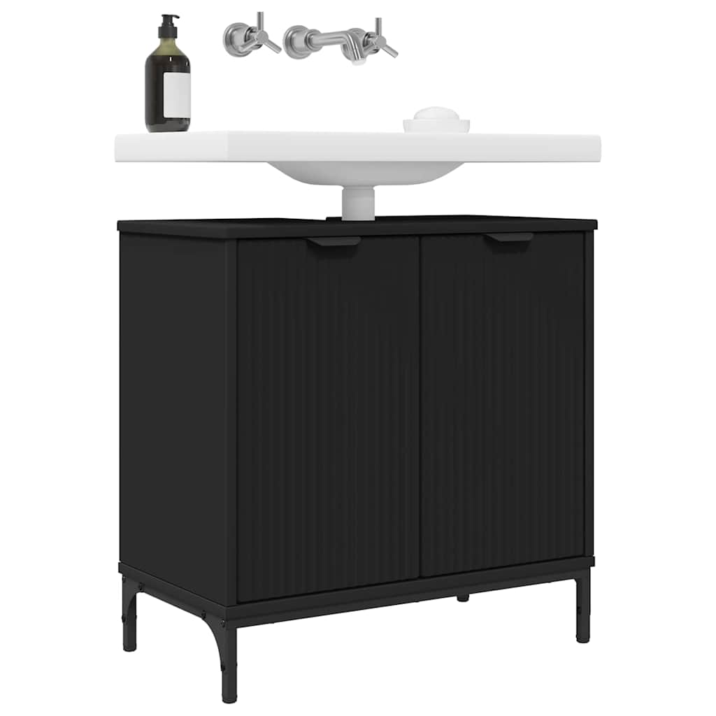 Badkamertenk te kast Zwart 60,5 x 33,5 x 61 cm Bewerkt hout is nu te koop bij PeponiXL, paradijselijk wonen!