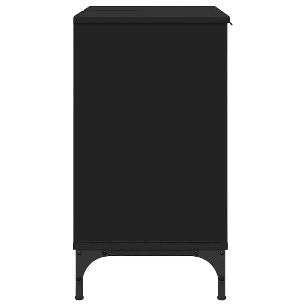 Badkamertenk te kast Zwart 60,5 x 33,5 x 61 cm Bewerkt hout is nu te koop bij PeponiXL, paradijselijk wonen!