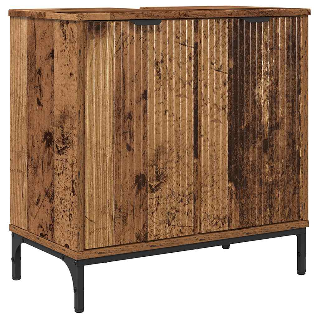 Badkamertenk te kast Oud Hout 60,5 x 33,5 x 61 cm Bewerkt hout is nu te koop bij PeponiXL, paradijselijk wonen!