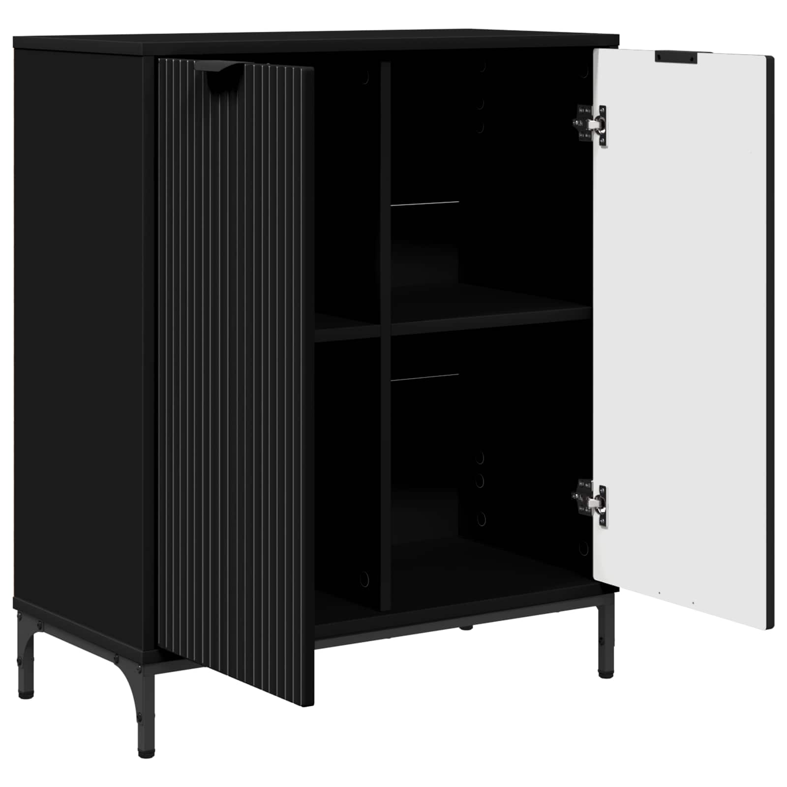 Dressoir Zwart 69,5 x 33 x 82 cm Bewerkt hout is nu te koop bij PeponiXL, paradijselijk wonen!