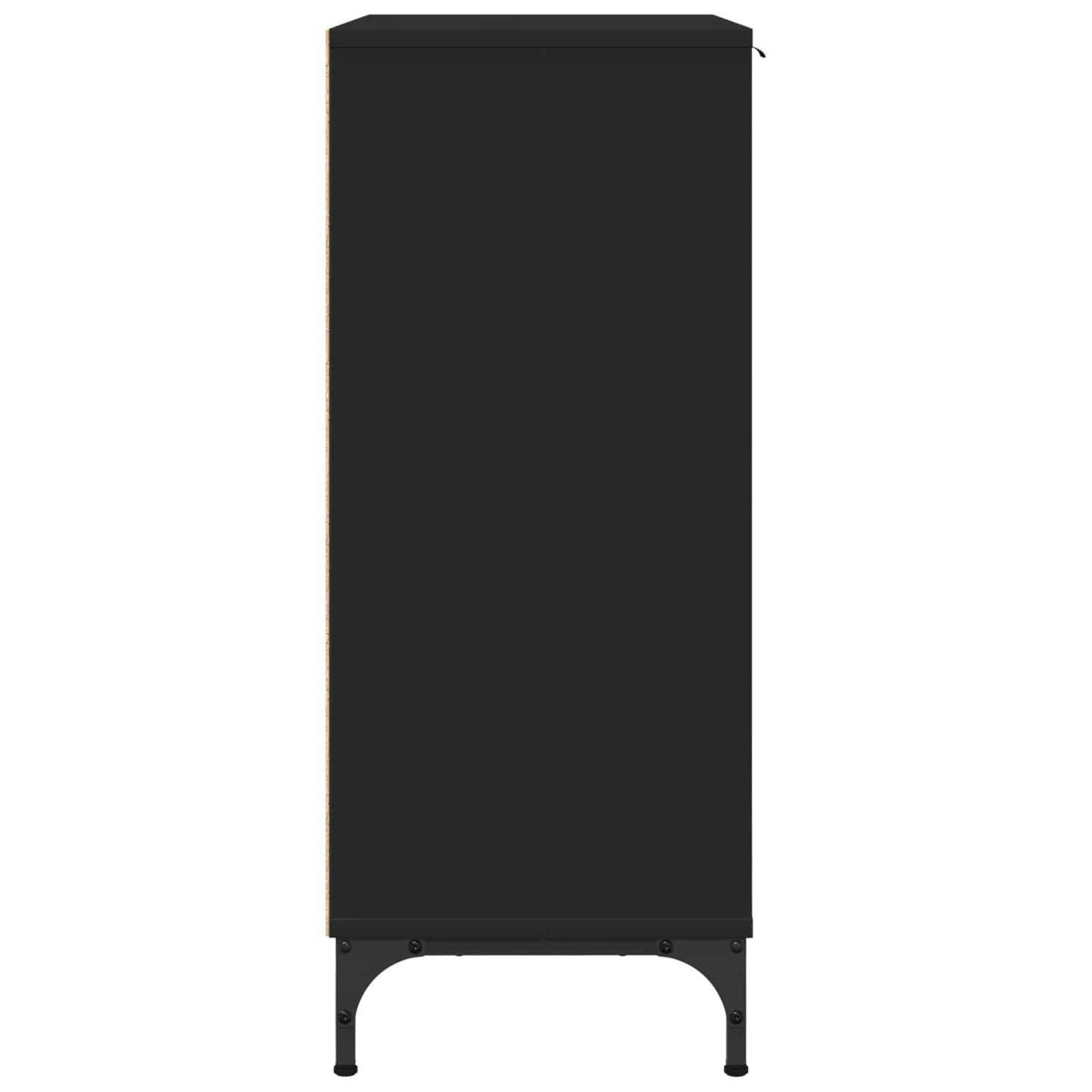 Dressoir Zwart 69,5 x 33 x 82 cm Bewerkt hout is nu te koop bij PeponiXL, paradijselijk wonen!
