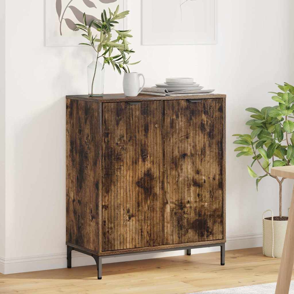 Dressoir Gerookt eiken 69,5 x 33 x 82 cm Bewerkt hout is nu te koop bij PeponiXL, paradijselijk wonen!