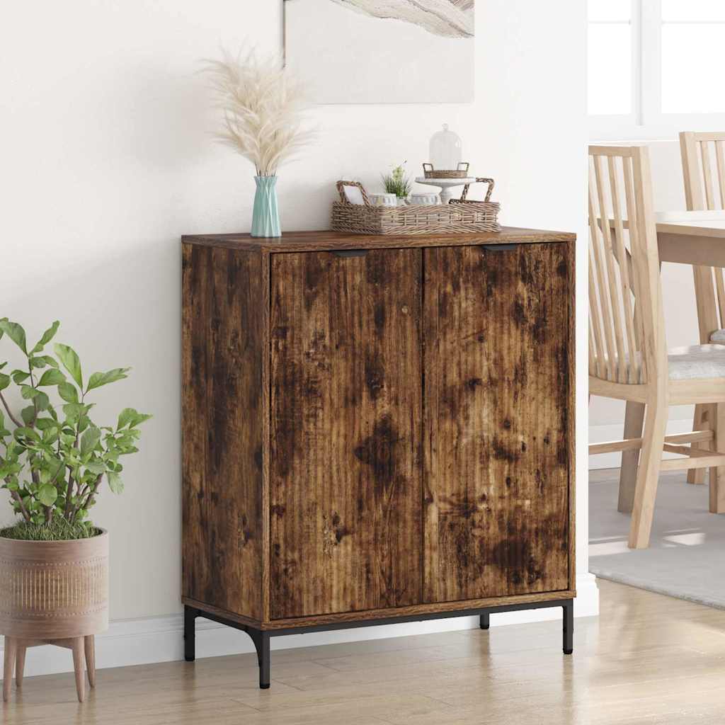 Dressoir Gerookt eiken 69,5 x 33 x 82 cm Bewerkt hout is nu te koop bij PeponiXL, paradijselijk wonen!